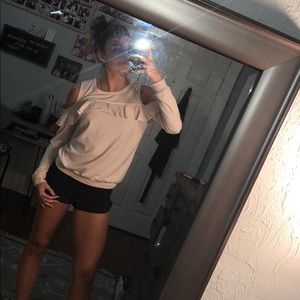 Pink open shoulder sweatshirt